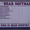 Lady Bear Softball Champ Board